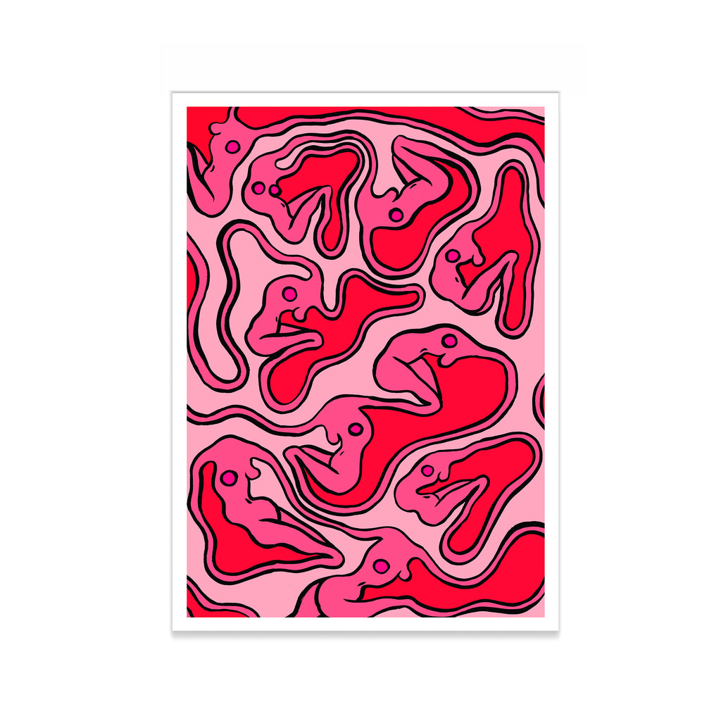 ECSTATIC NUDES PINK RED Print