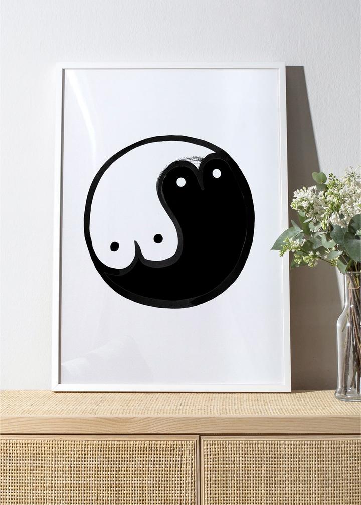 BOOB YIN YANG Poster Print