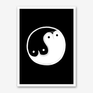 BOOB YIN YANG BW Poster Print