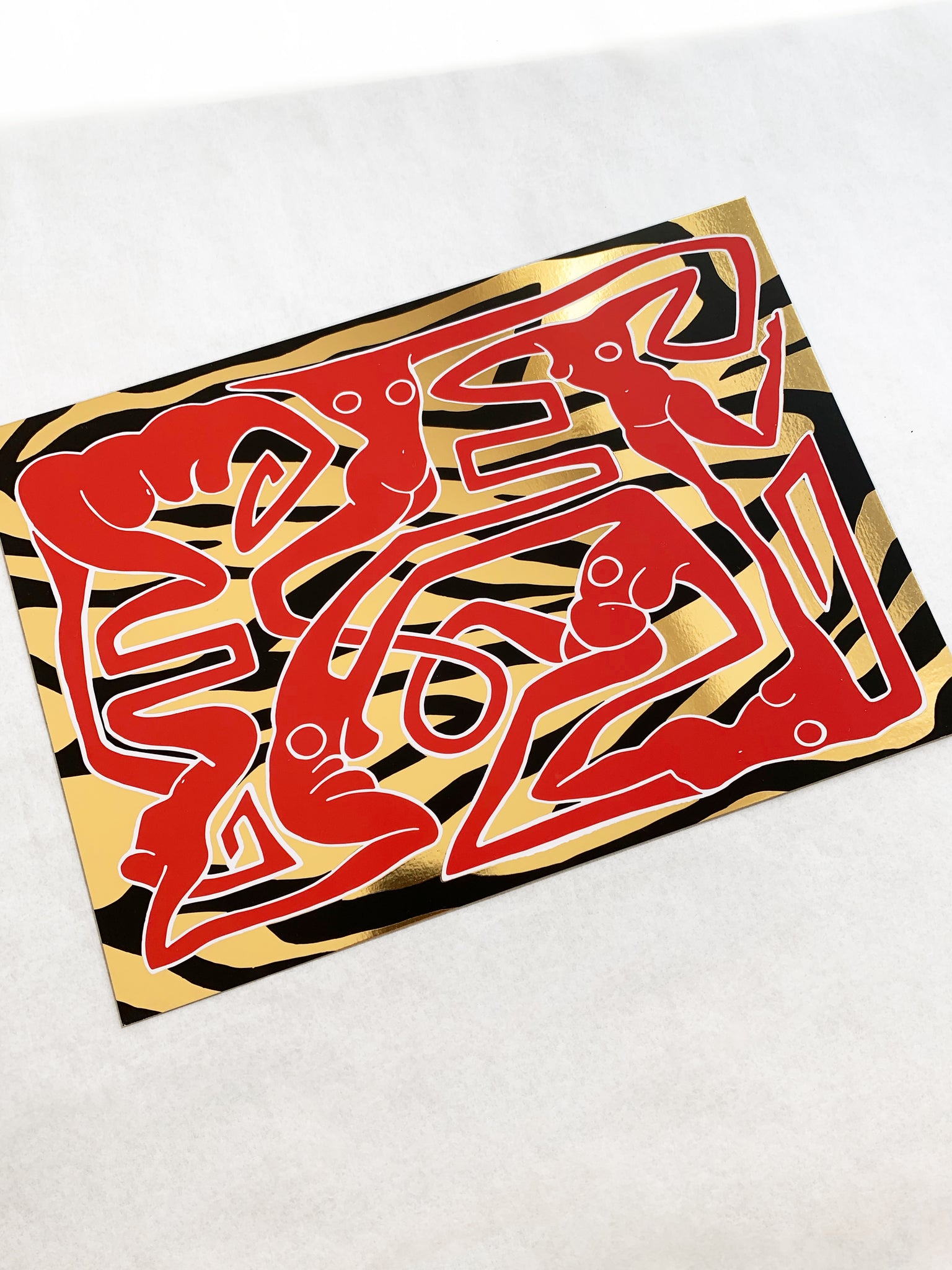 ECSTATIC RED LIGHT Gold Foil Print