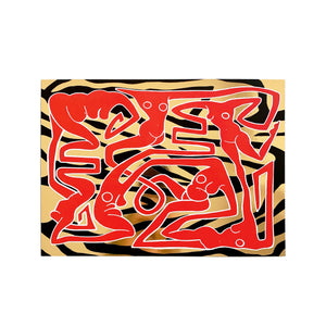 ECSTATIC RED LIGHT Gold Foil Print