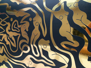 ECSTATIC NUDES 16 Gold Foil Print