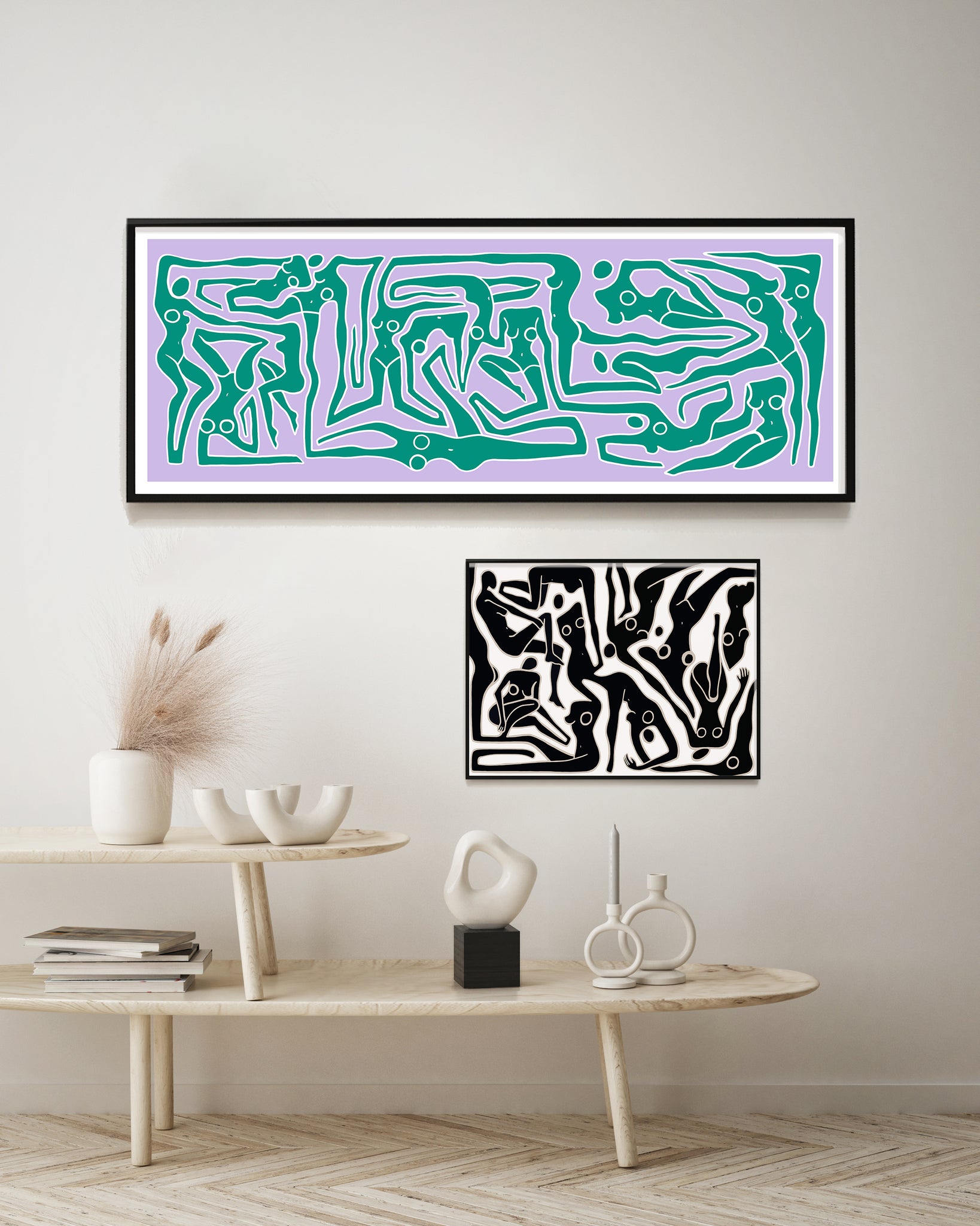 ECSTATIC NUDES MURAL LILAC Print