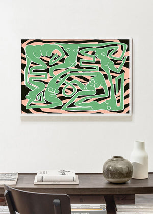 ECSTATIC RED LIGHT GREEN Poster Print