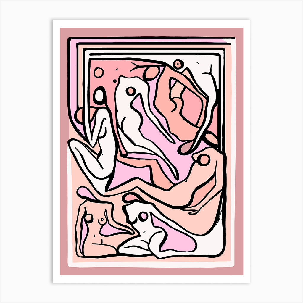 ECSTATIC NUDES 5 PINK Poster Print